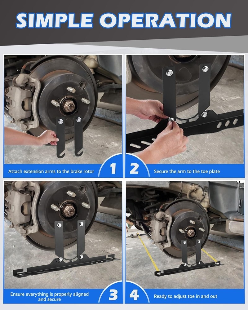 Upgraded Toe Alignment Tool Plates for Low-Profile Vehicles – Quick Setup!