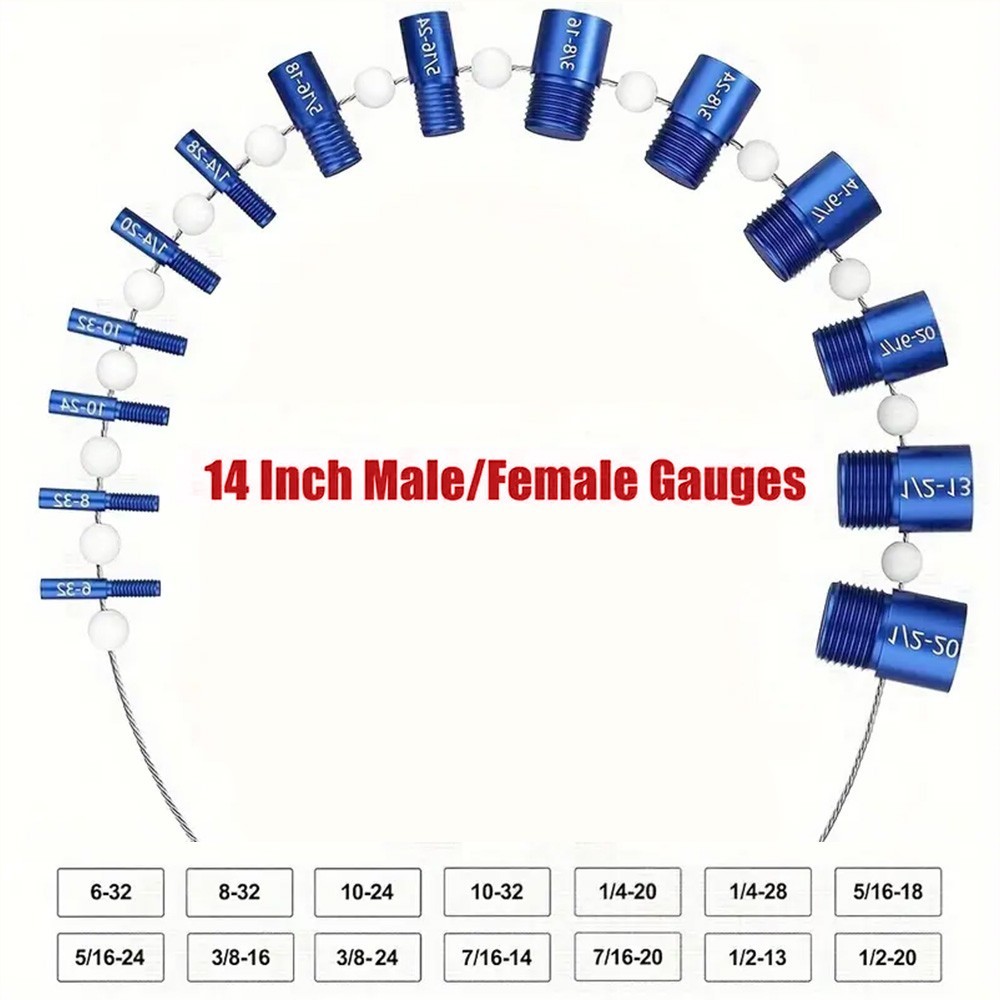 Nut and Bolt Thread Checker Inch & Metric Thread Gauge Nut and Bolt Size Gauge N