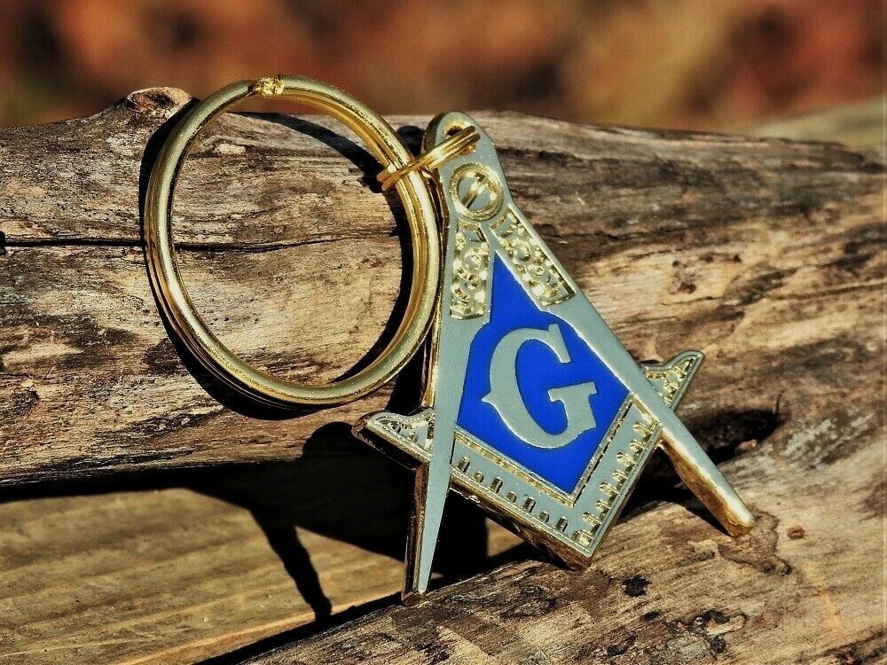 Masonic Embossed Key Ring - Key Chain - Square and Compasses - Freemasons