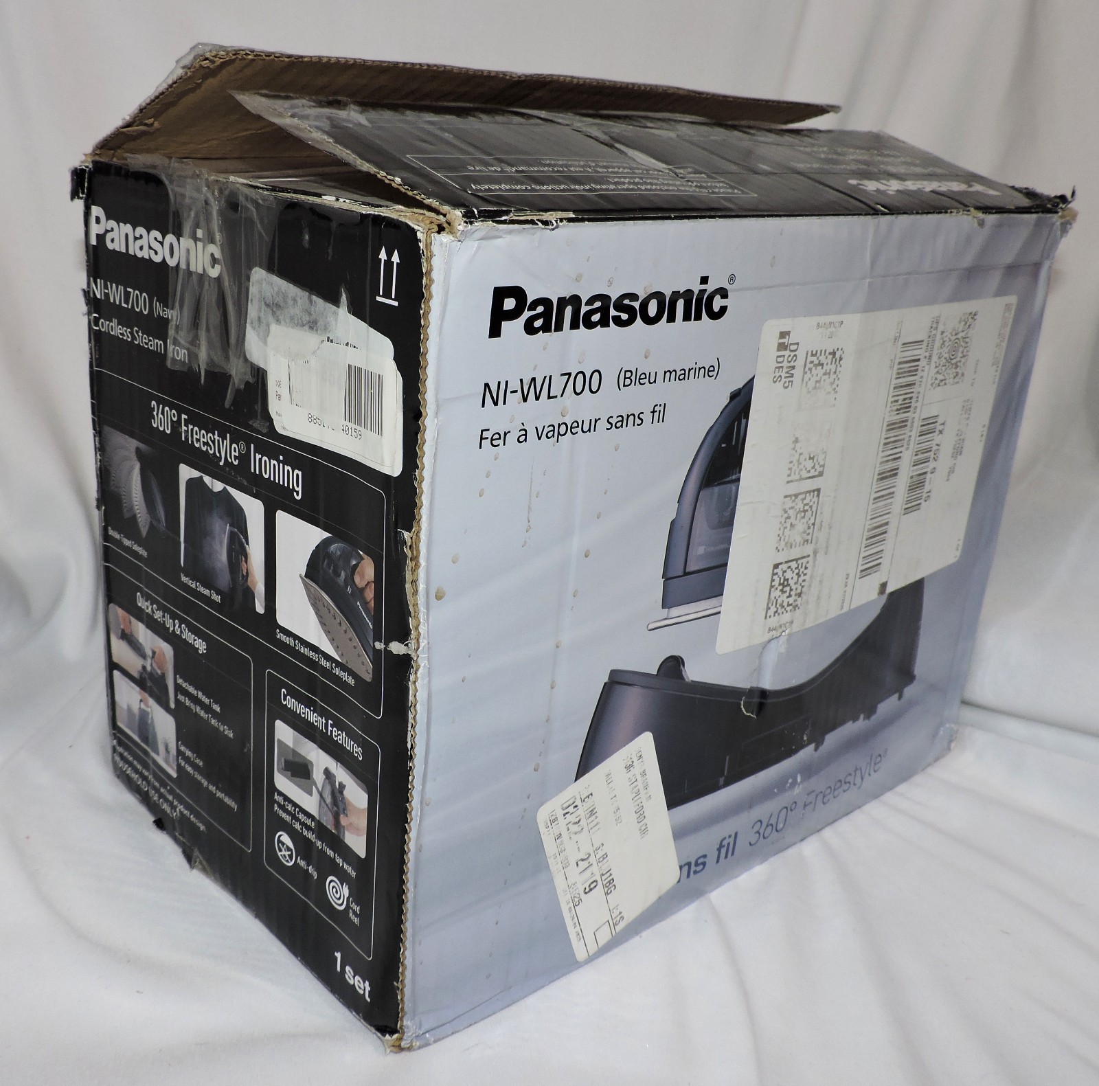 Panasonic Cordless Iron, Steam Dry 1500W Wide Stainless Steel NI-WL700A #4889