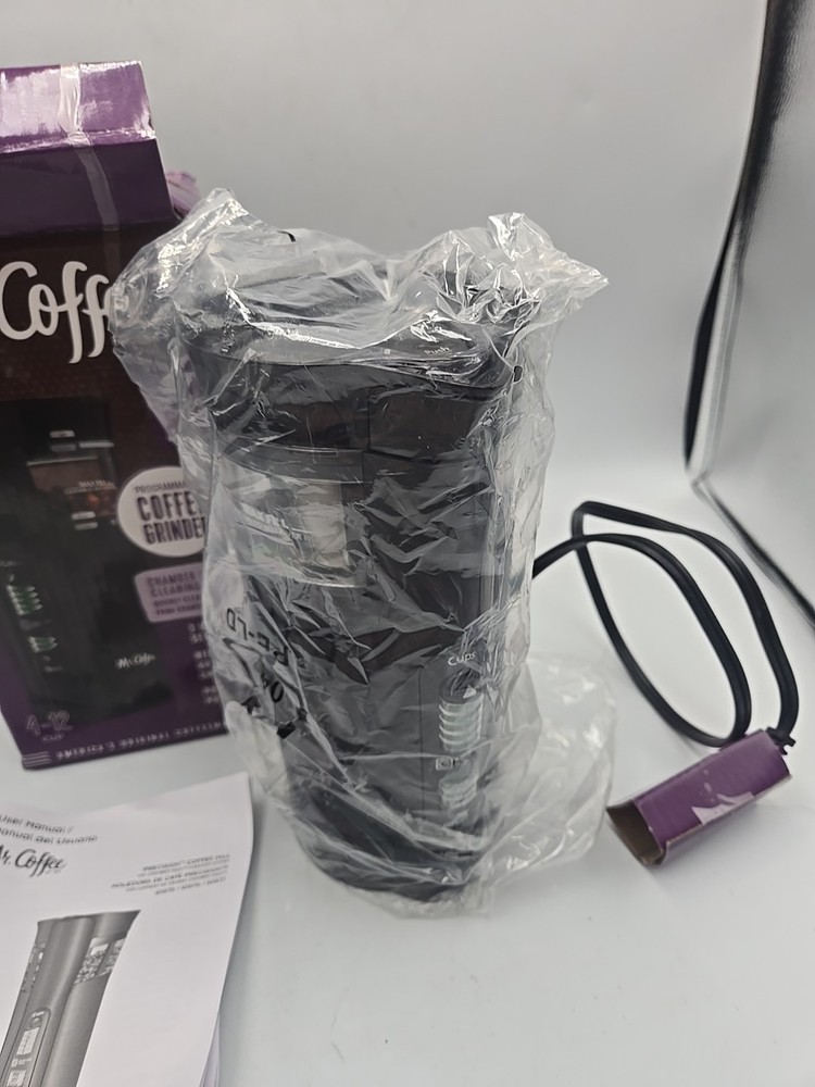 Mr. Coffee Programmable Coffee Grinder Black (4–12 Cup Capacity) NEW IN BOX