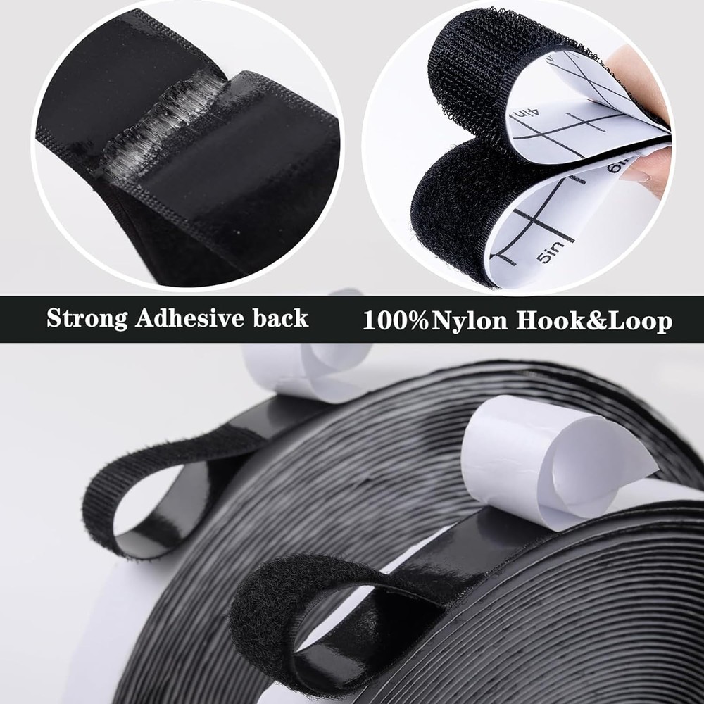 1In x 40Ft Strong Self-Adhesive Hook and Loop Tape - Versatile Craft Solution
