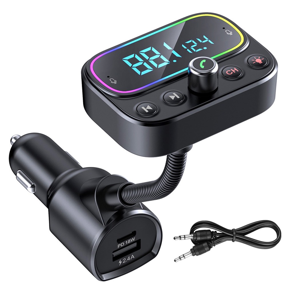Bluetooth Adapter for Car, Wireless FM Radio Transmitter - Car Pd Charger