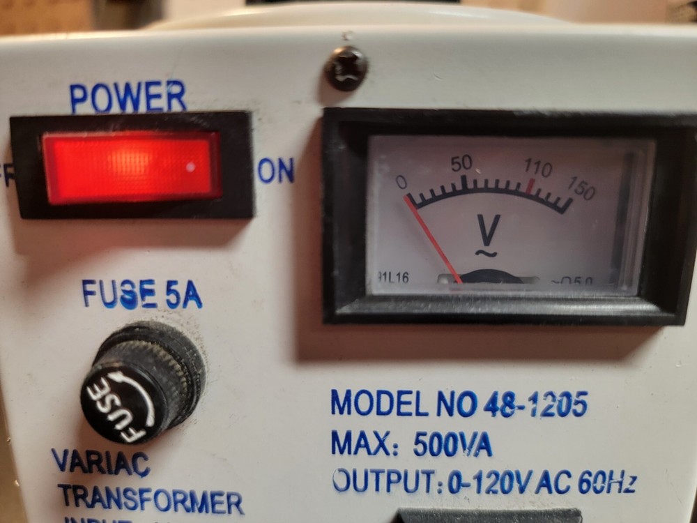 Philmore Variac Transformer Model 48-1205. Tested Working Condition