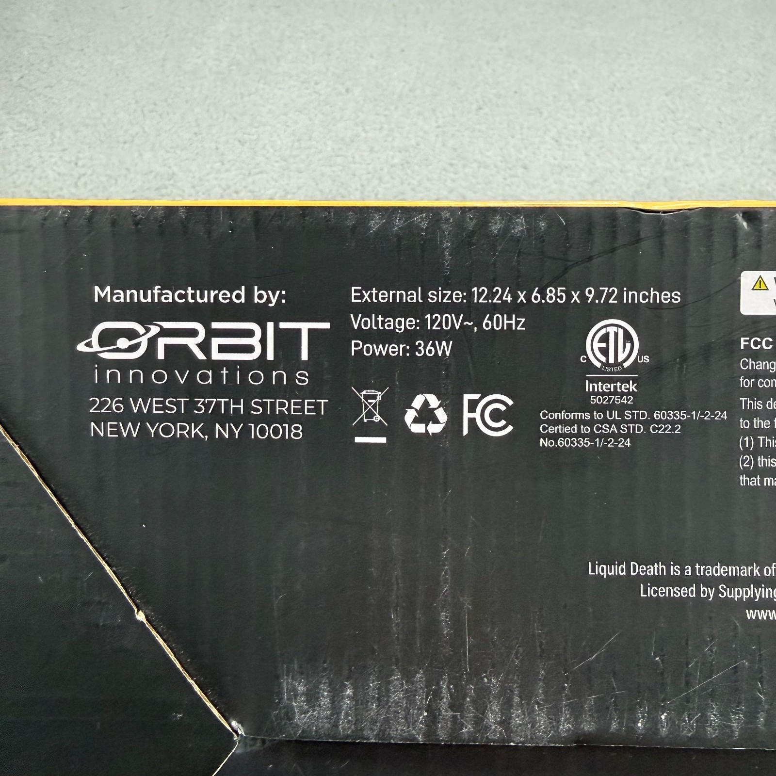 Liquid Death LED Mini Fridge 9 Can Capacity (12 oz) Portable Insulated Lighting