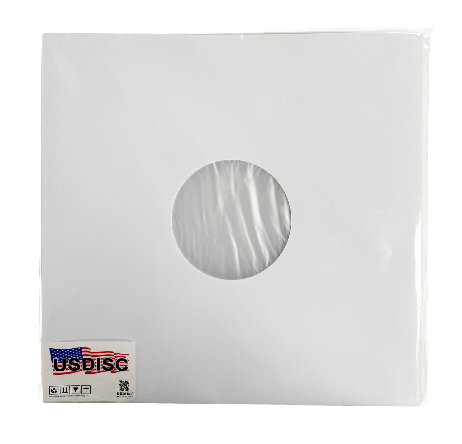 USDISC Record Inner Sleeves 12", LP, Polylined, Square Corners (White) Lot