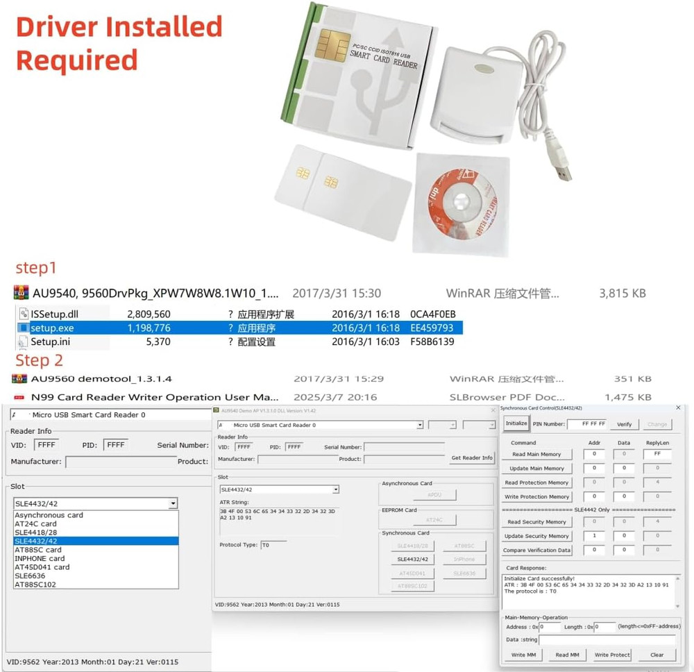 ISO7816 Contact EMV SIM Eid PC/SC USB CCID Smart IC Chip Card Reader Writer Prog