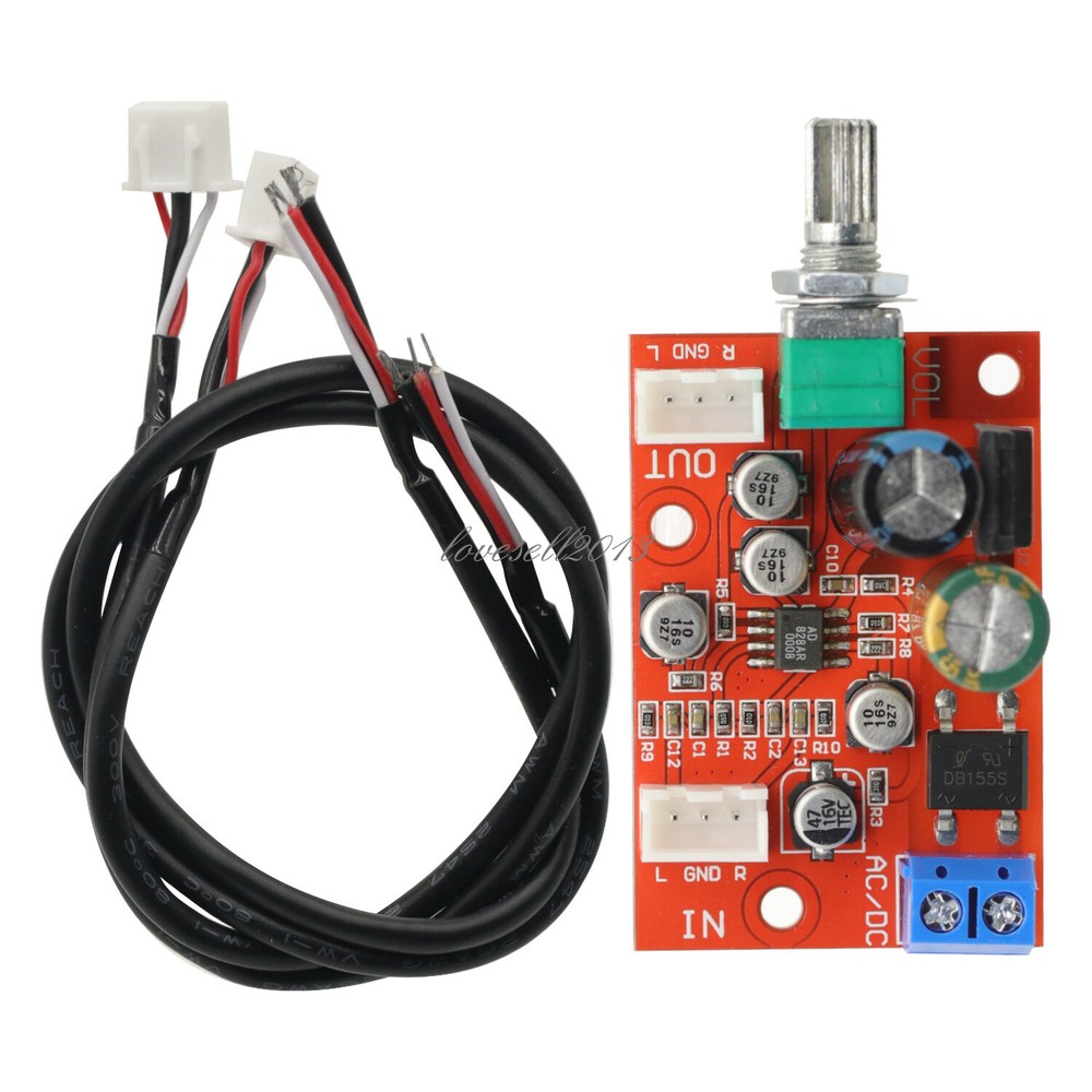 AD828 AC/DC Dynamic Microphone Stereo Preamp Power Amplifier Preamplifier Board