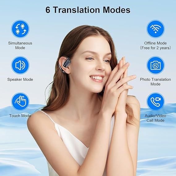 AI Language Translator Device Real-time Smart Instant Voice 150+ Languages Black