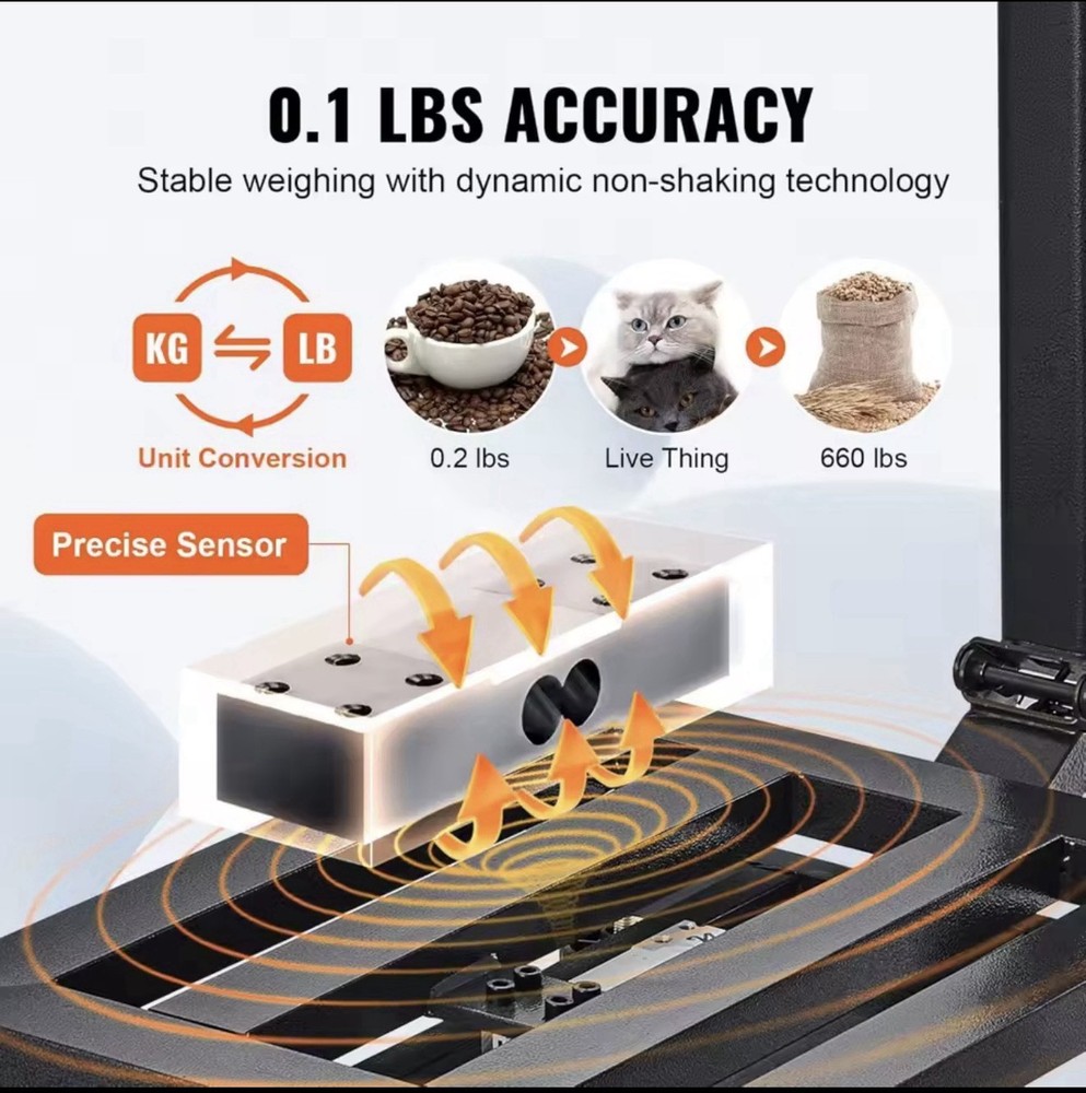 VEVOR 660 lbs / 0.1 Computing Digital Floor Platform Scale Shipping Postal Scale