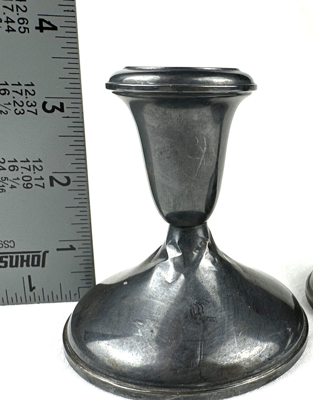 Scrap Sterling Silver Weighted Empire Candle Sticks TWt 496g, Damaged, Free Ship