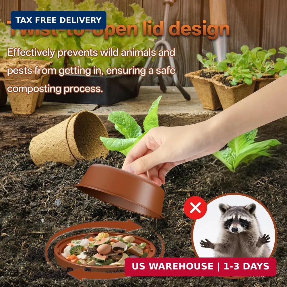 Underground Worm Composting Bin, Outdoor Mini Inground Worm Composter for Beginn