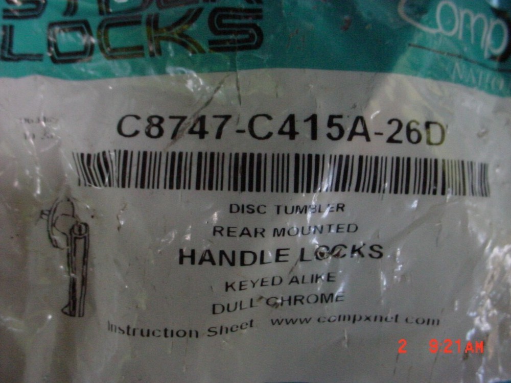 STOCK LOCKS C8747-C415A-26D Rear Mounted Handle lock