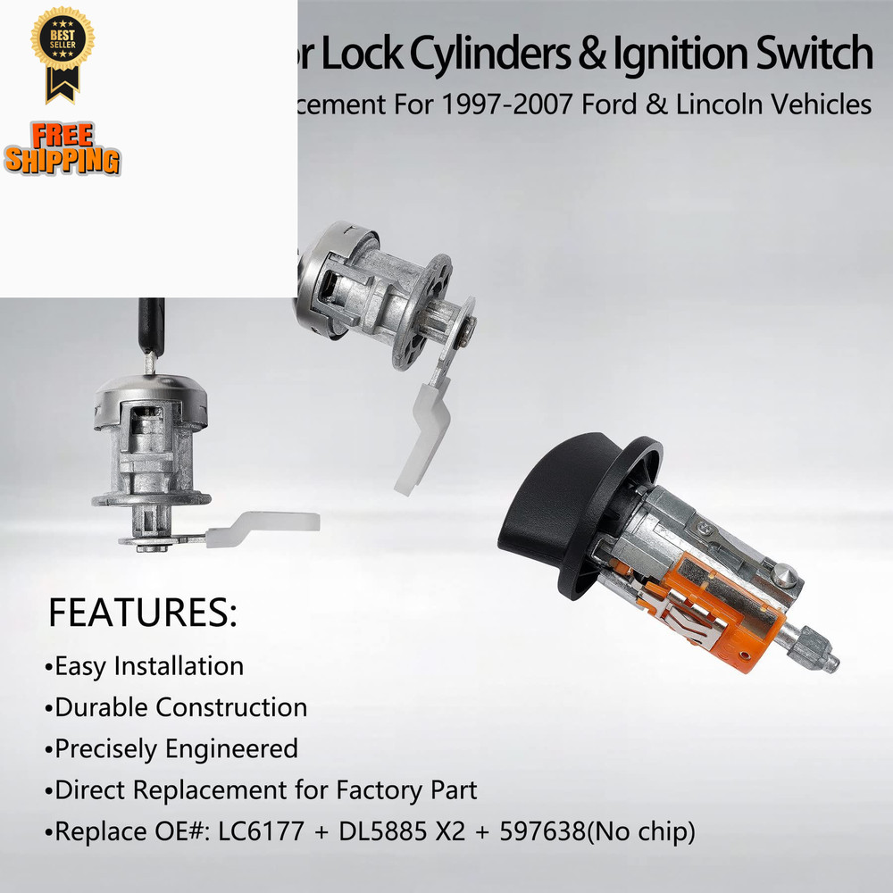 Door Lock Cylinders & Ignition Switch with Keys | 97-07 &