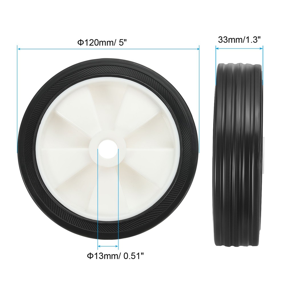 5" Universal Air Compressor Wheel with 0.5" Hole, White