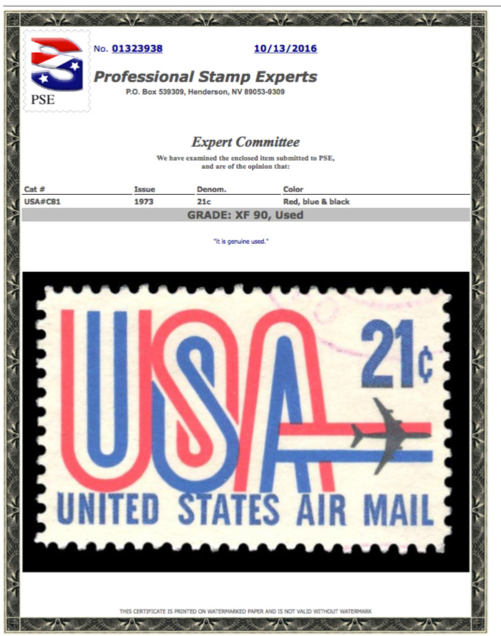 #C81 Used PSE Graded 90, PSE Certificate # 01323938