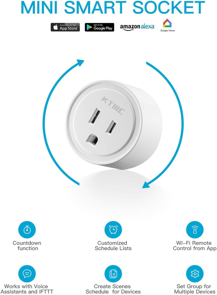 Smart Plug 4 Pack, Alexa & Google Home Compatible, No Hub Required, Remote Co...