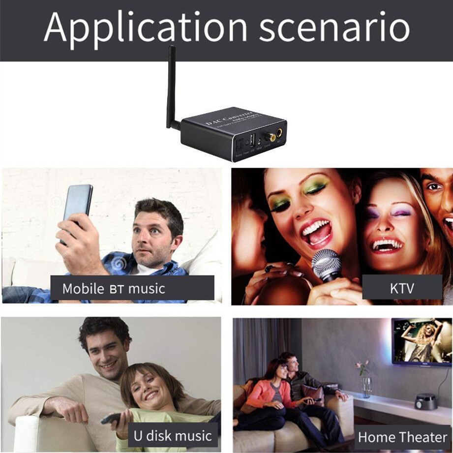 Audio adapter DAC Decoder With Bluetooth 5.0 Receiver Amplifier U-disk Player F