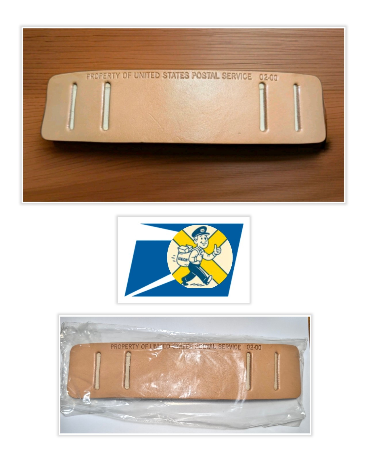 USPS Leather Shoulder Strap Pad Messenger Bag Accessory Mail Carrier Vtg 02/2000