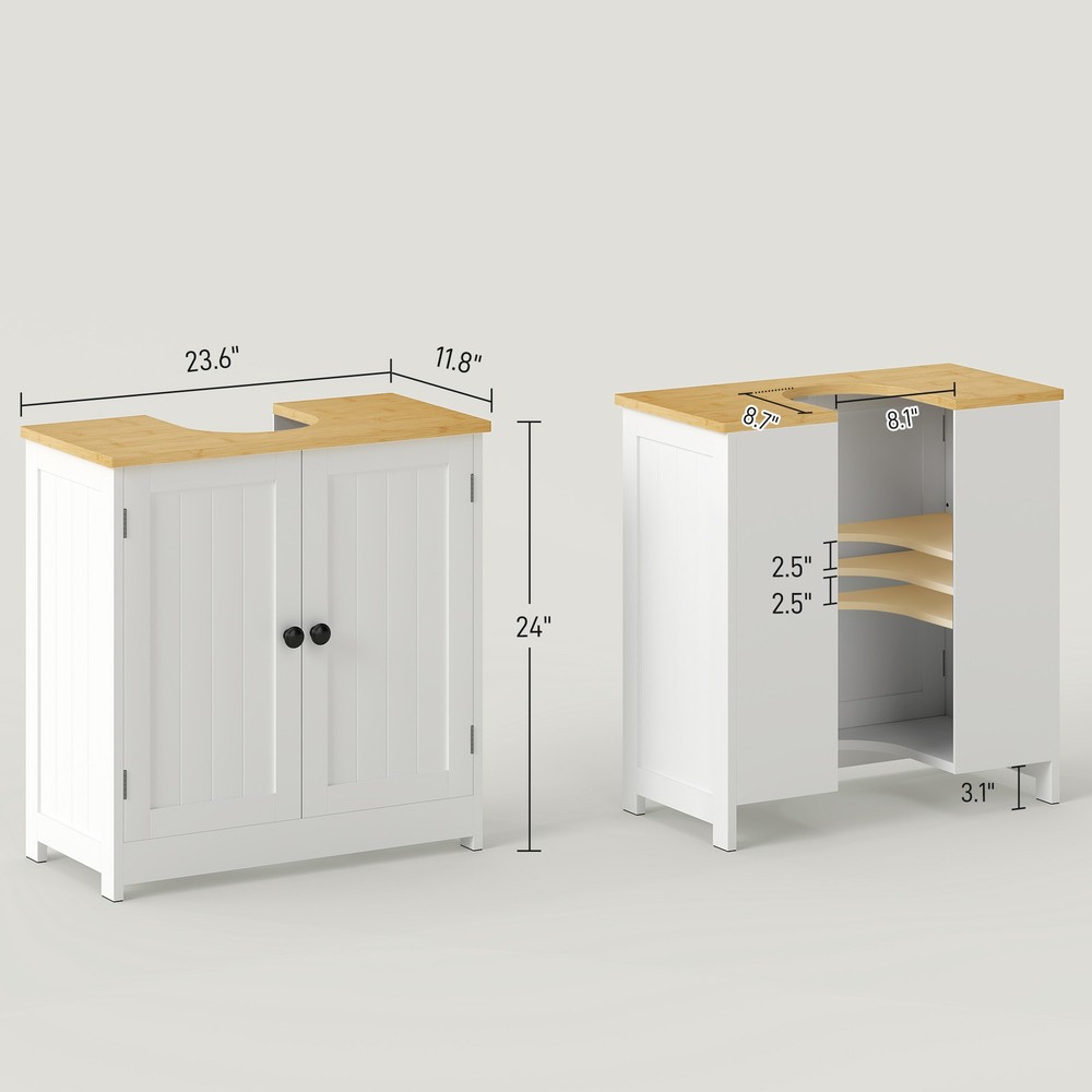 Bathroom Vanity, Under Sink Cabinet, White