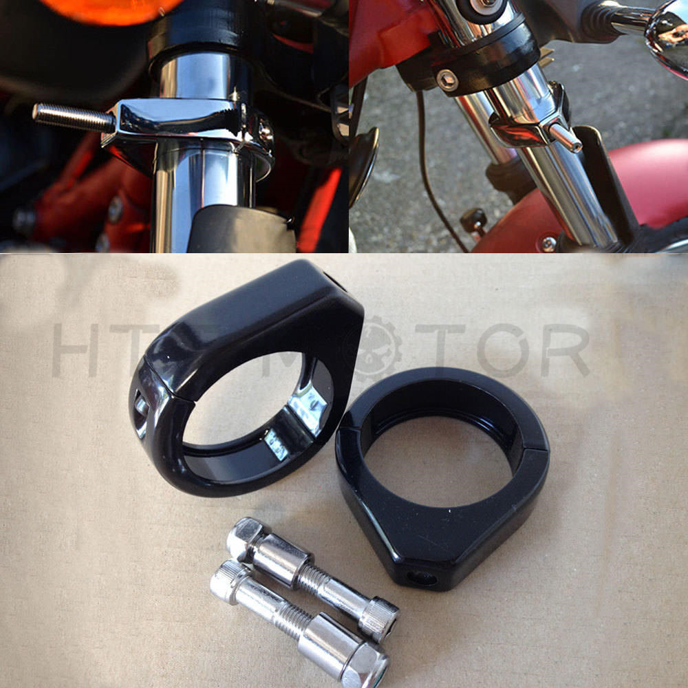41mm Fork Turn Signal Indicator Light Relocation Bracket Clamps Mount for Harley