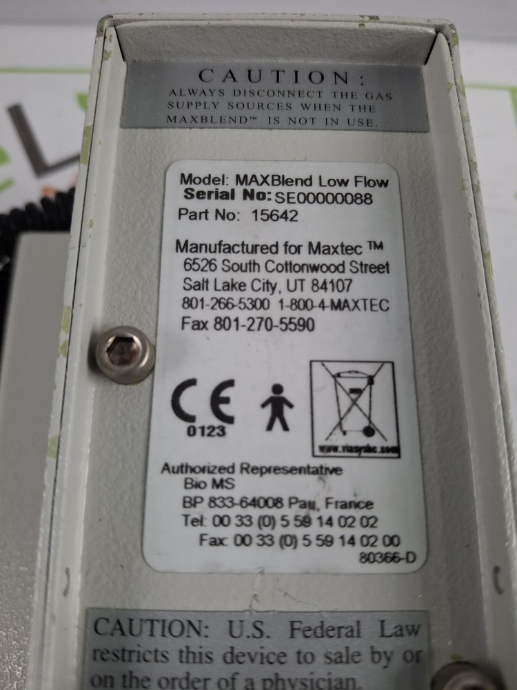 Maxtec, Inc. MAXBlend Low Flow Air/Oxygen Blender
