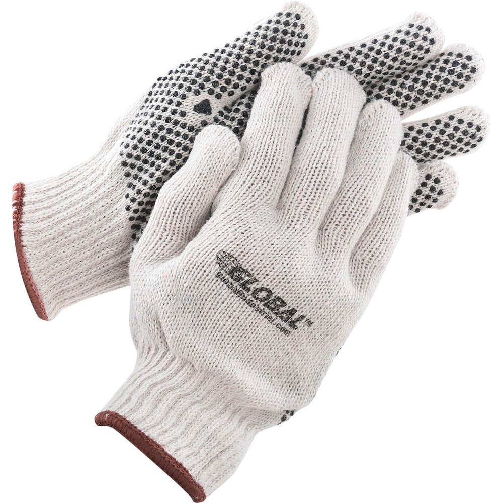 PVC Dot Knit Gloves Single-Sided Black Large 1-Dozen