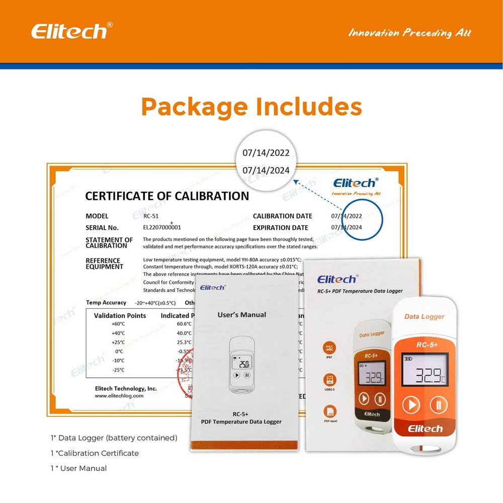 Elitech RC-5/RC-5+ USB temperature data logger Temperature recorder Data recorde