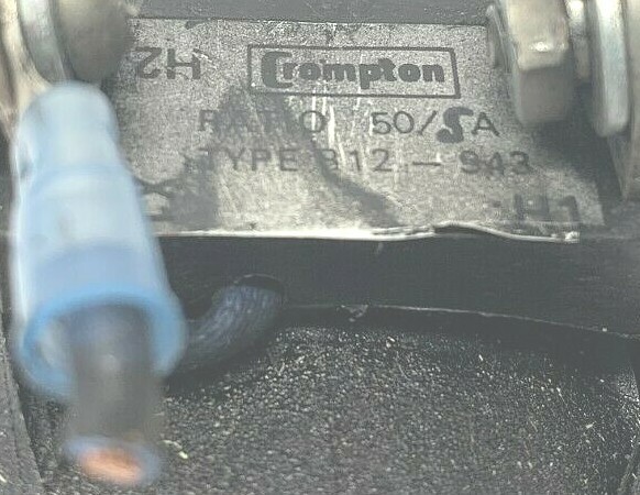 CROMPTON 812-943 CURRENT TRANSFORMER, 50/5A RATIO