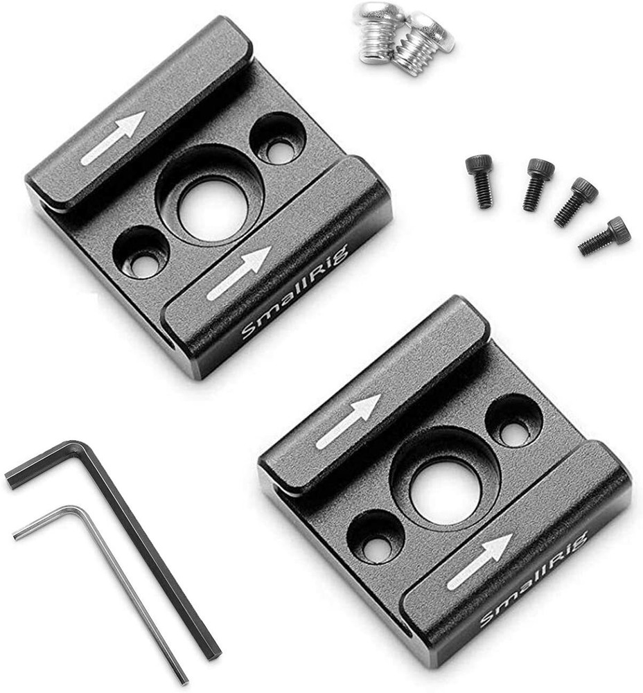 SmallRig 2pcs Cold Shoe Mount Adapter Bracket with 1/4" Thread Hole for Cameras