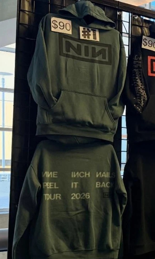 New Nine Inch Nails NIN Peel It Back Tour 2026 Merch 2 sided Hoodie