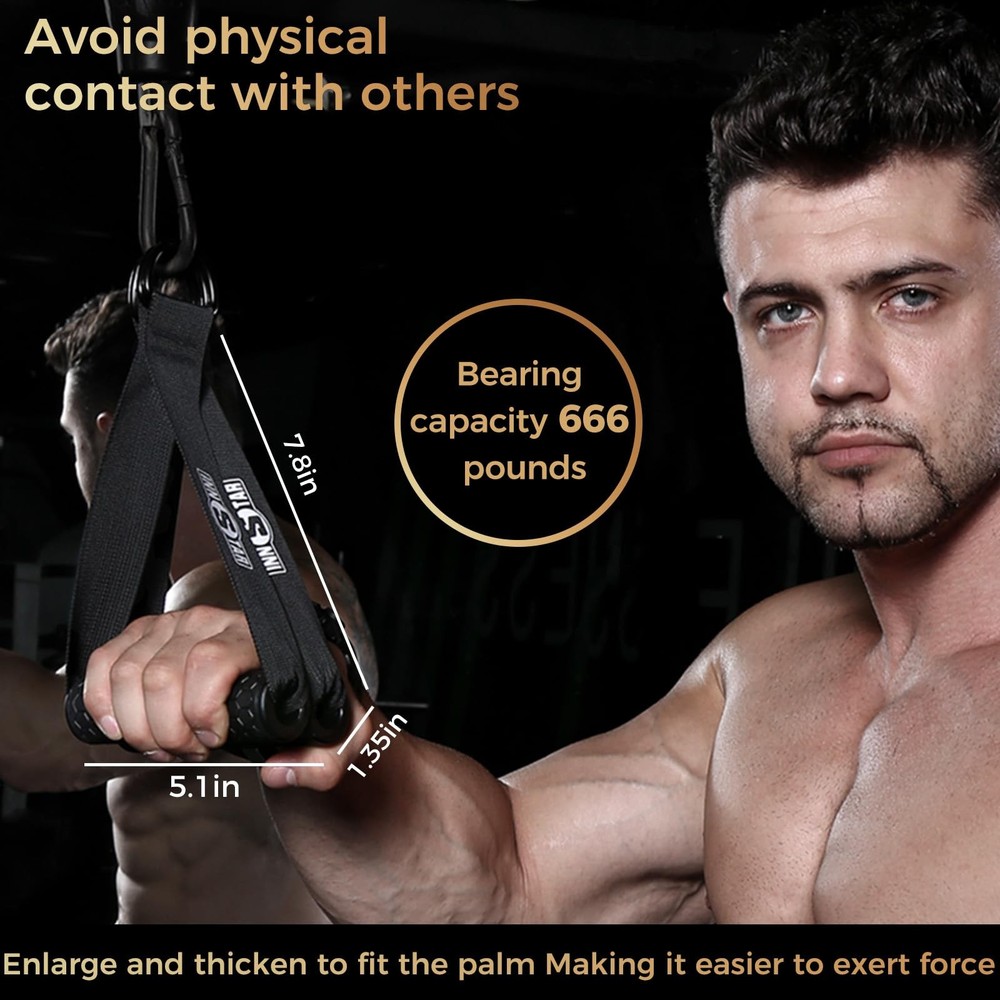 Cable Handles Gym Equipment, Heavy Exercise Handles with Solid ABS Core Grips...