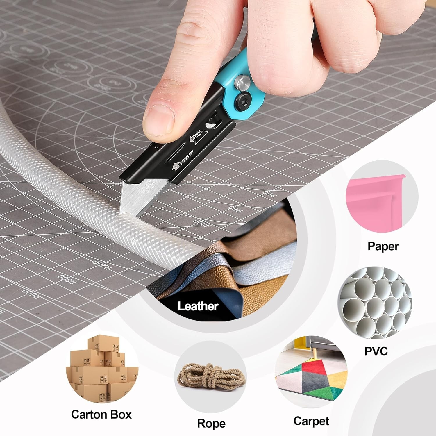 WORKPRO 3-Pack Folding Utility Knife Set Quick Change Blade Box Cutter EDC Knife