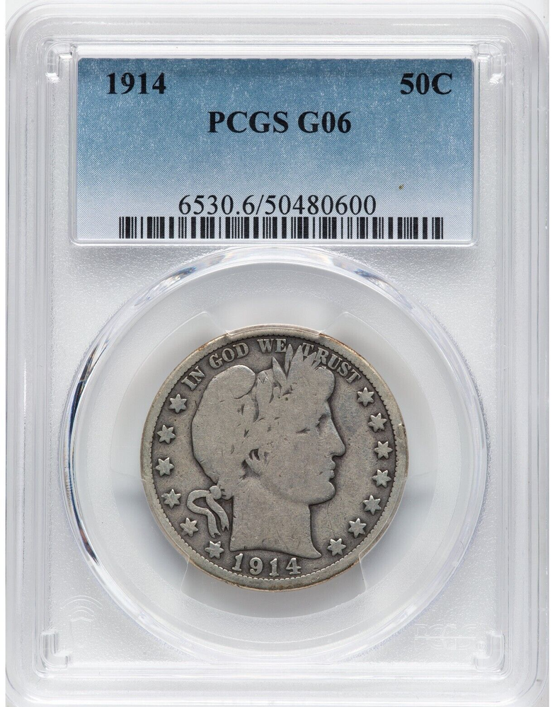 1914 BARBER HALF DOLLAR PCGS G6