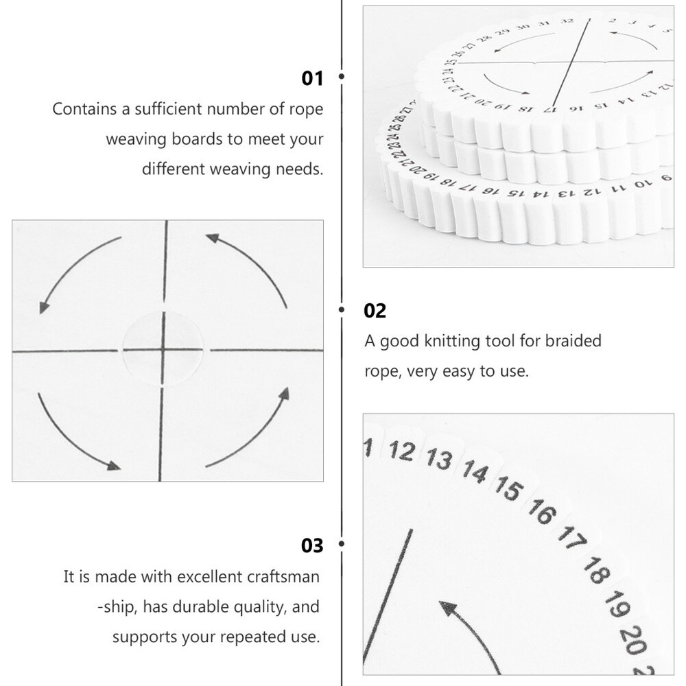 5PCS Kumihimo Loom Kumihimo Round Disk Cord String Braid Disc Beading Cord Plate