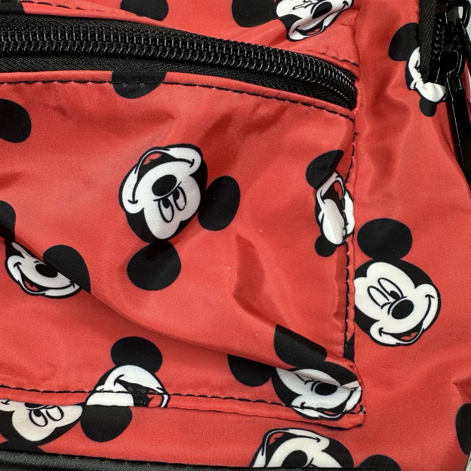Disney Mickey Mouse All over Print Red+Black Small Backpack Bioworld 11 inch