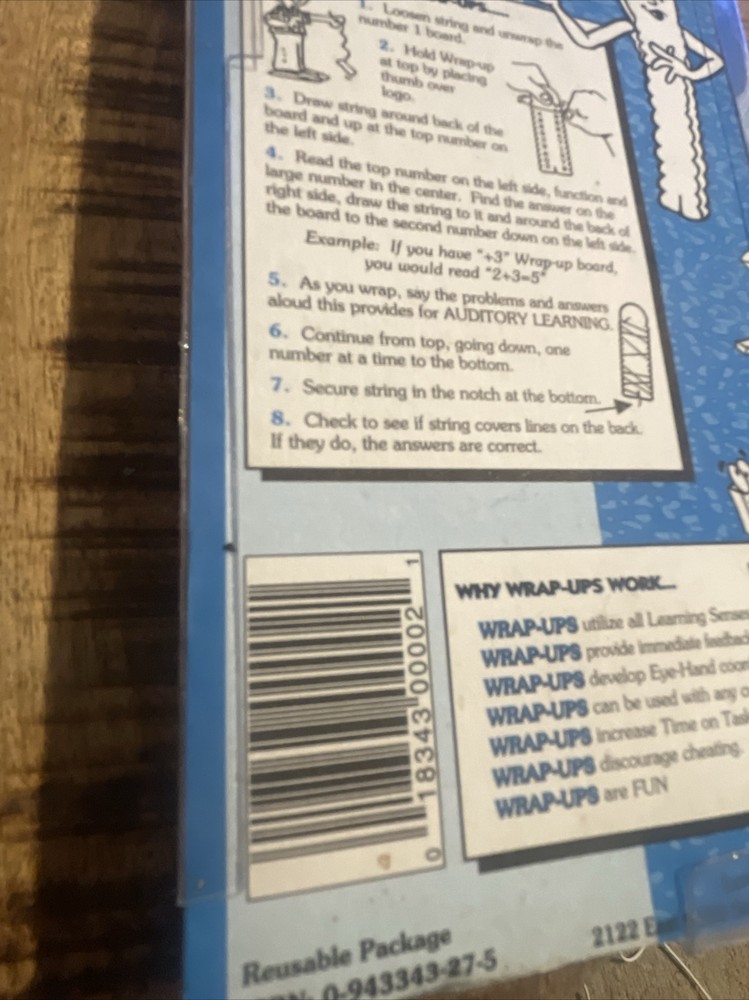 SUBTRACT! LEARNING WRAP-UPS 1s to 12s SELF-CORRECTING Maths Tool FAST FREE SHIP