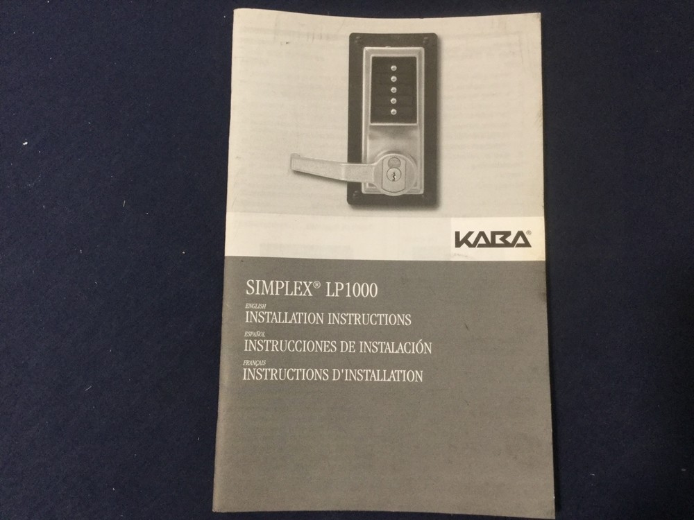 Kaba Simplex LP1000 Series Pushbutton Lock Instruction Book