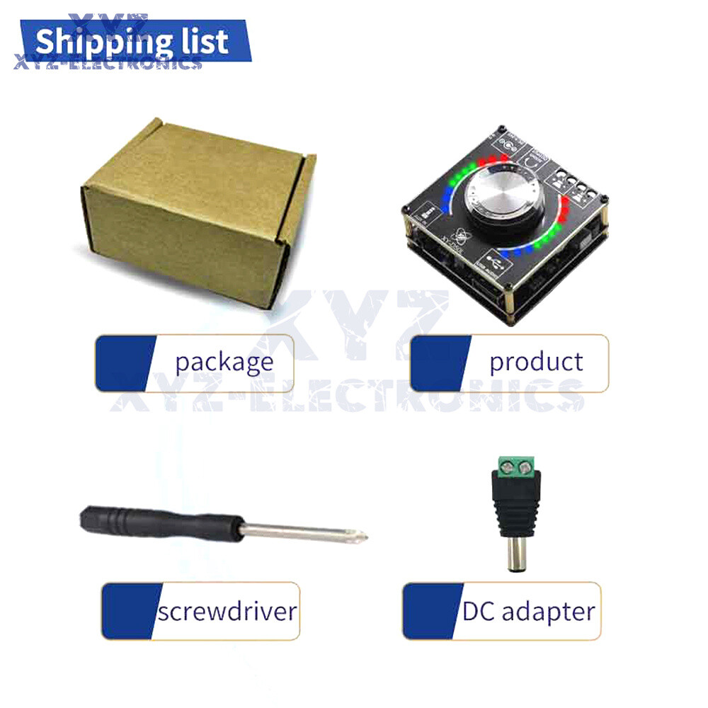 D50L Stereo Bluetooth 5.1 Audio Digital Power Amplifier Board Light APP Control