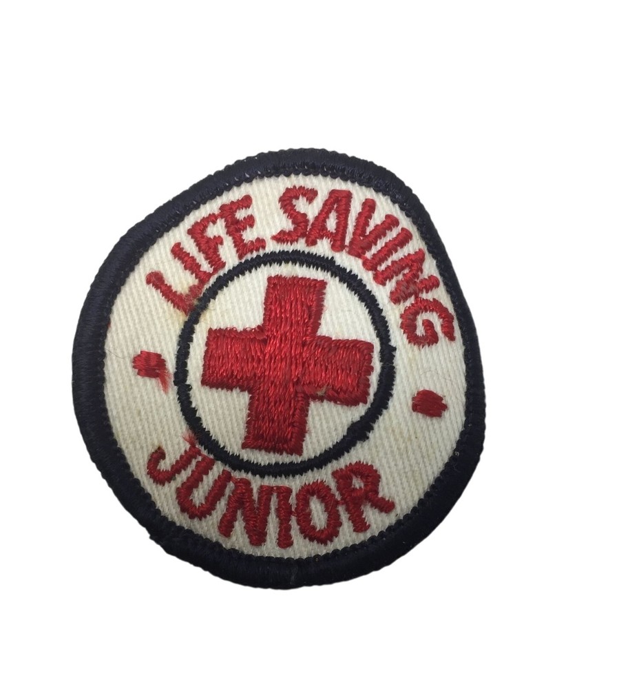 Vintage LIFE SAVING JUNIOR Red Cross Circle Patch