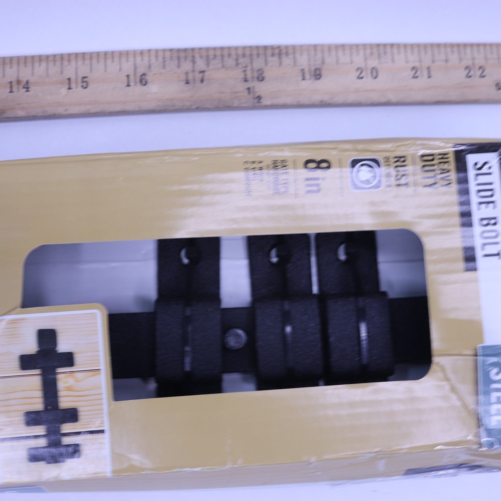 Everbilt 8 in. Black Heavy-Duty Slide Bolt with Rust Defender