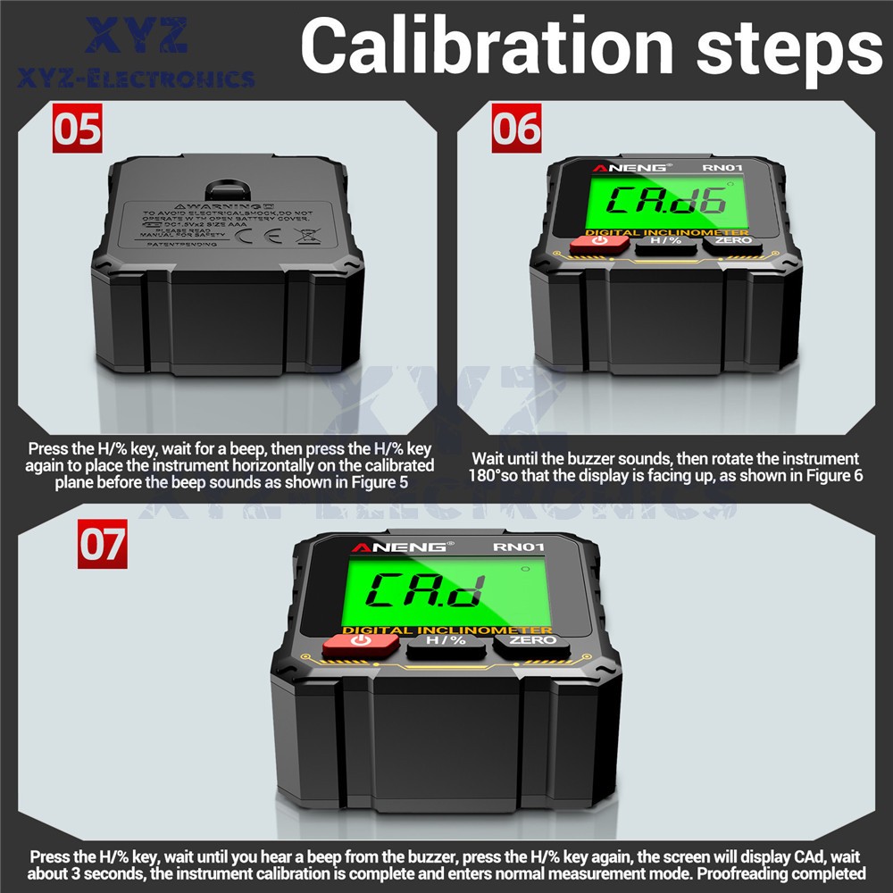ANENG Digital Angle Finder Magnetic Protractor Level Box Inclinometer Tool 360°