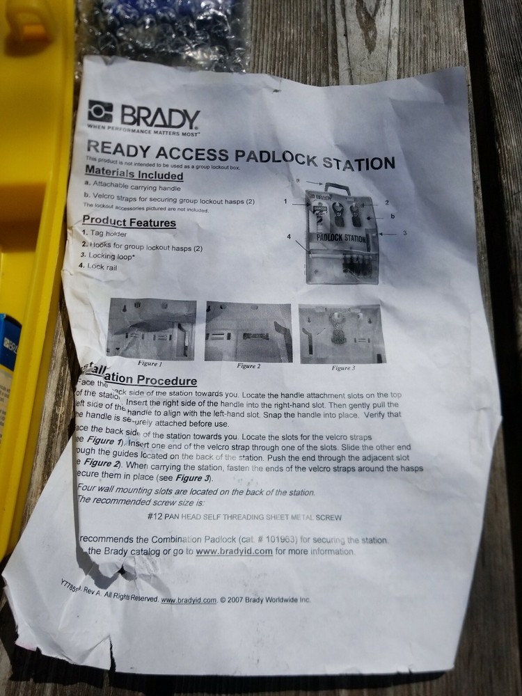 BRADY Padlock Yellow Lockout Station