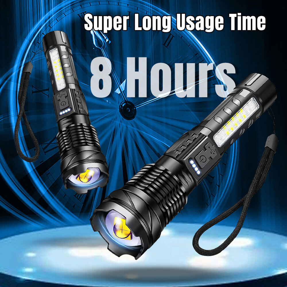 15000000LM Super Bright LED Flashlight Tactical USB Rechargeable LED Work Light