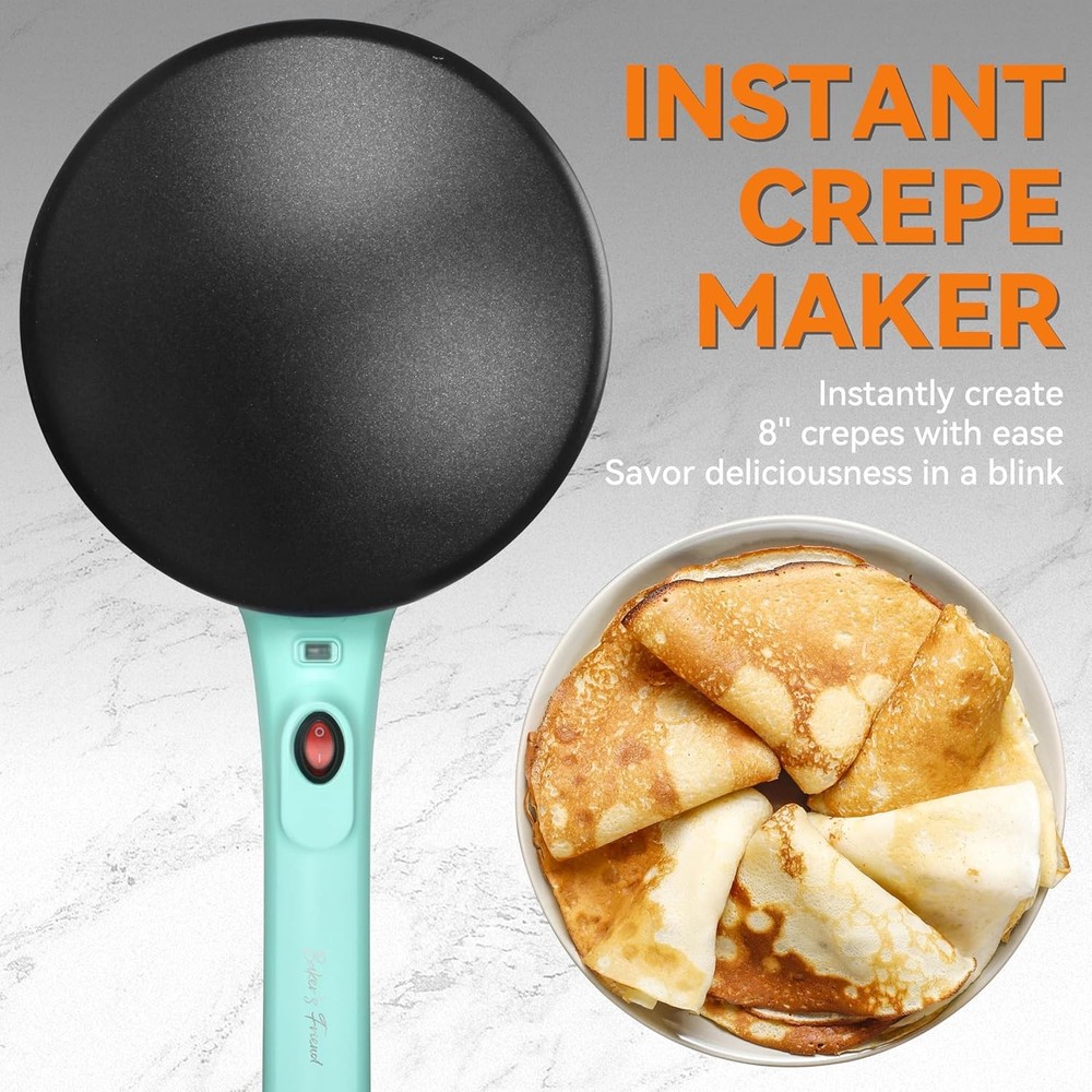 Instant Crepe Maker with Handle, Electric Crepe Maker Machine, Crepera