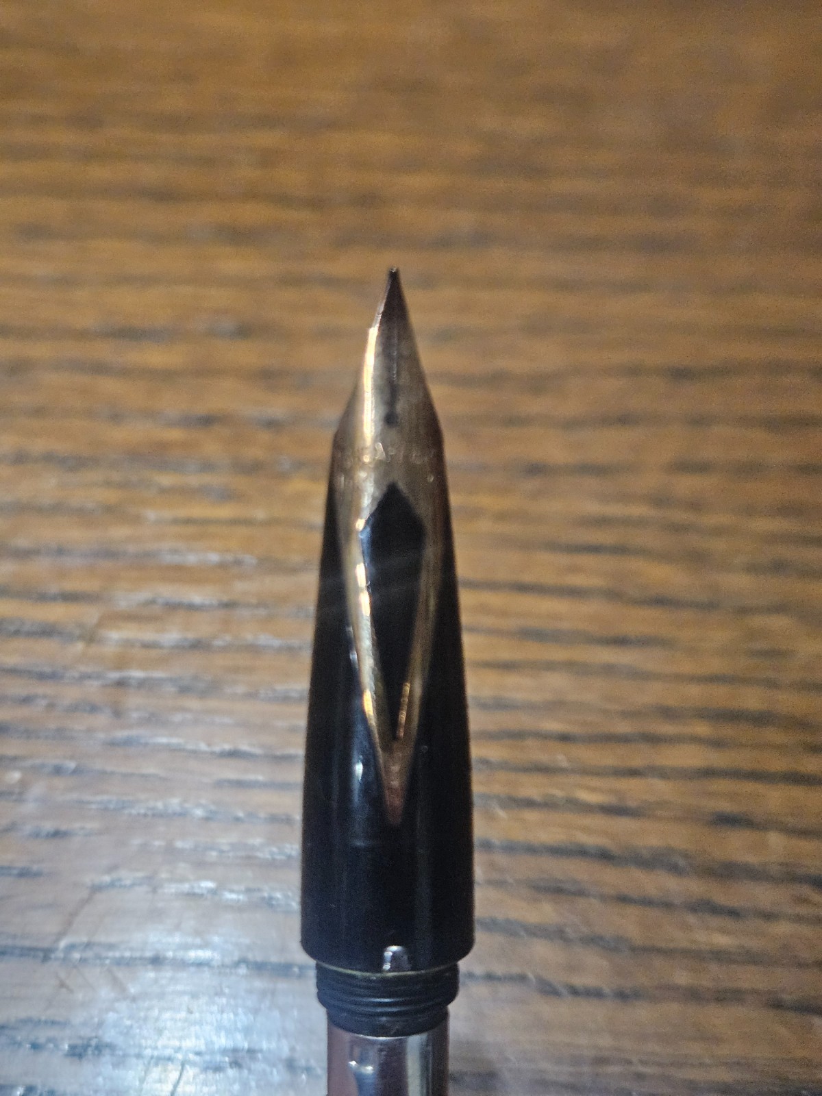 Sheaffer Fountain Pen Desk Set White Dot Chrome Black 14k used