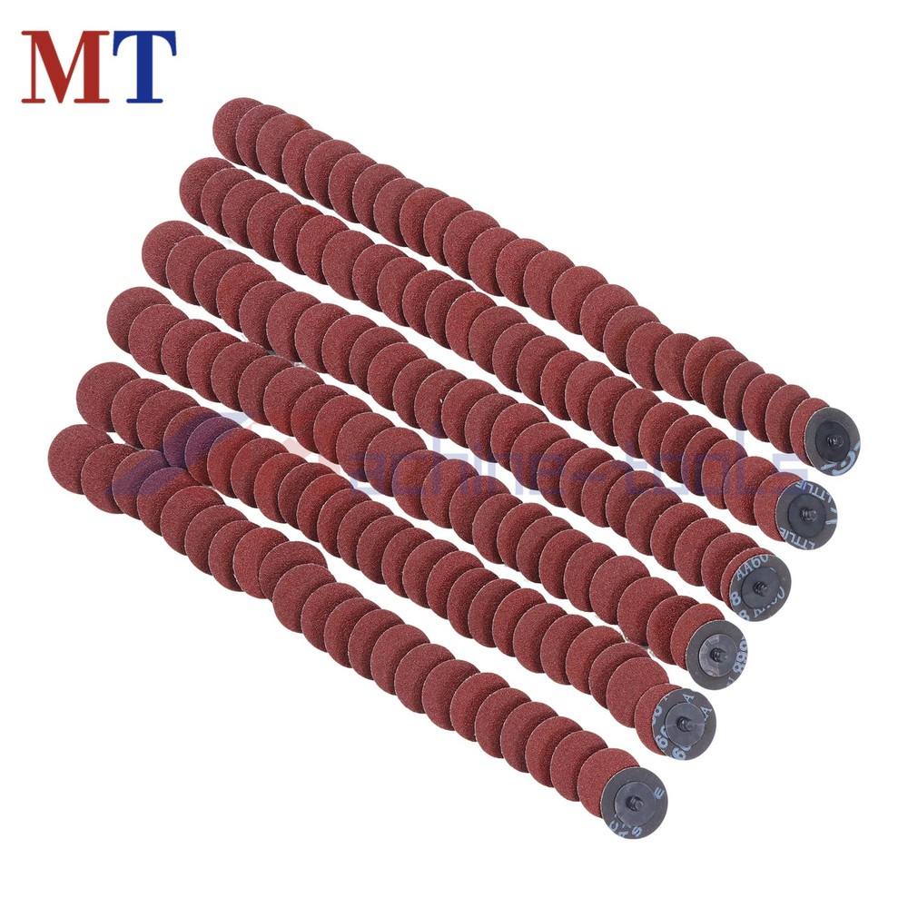 150 Pcs 2" 60 Grit Roll Lock Die Grinder Sanding Discs Medium Torque Sand Discs