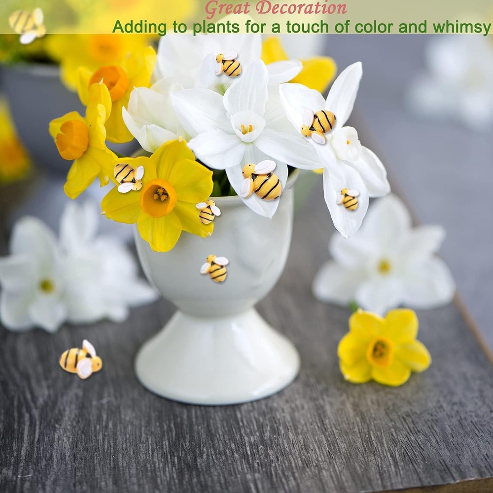 CCOZN 40 Pieces Tiny Resin Bees,Tiny Garden Bumblebees Embellishment...
