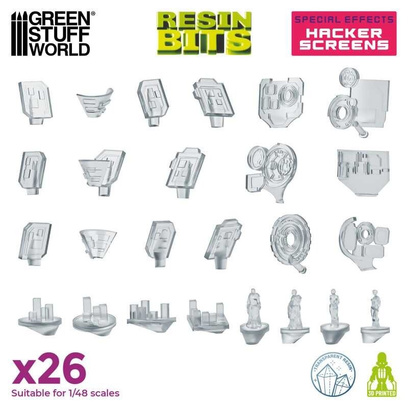3D printed set - Hacker Screens - Special Effects  Modelling Wargames Bits Resin