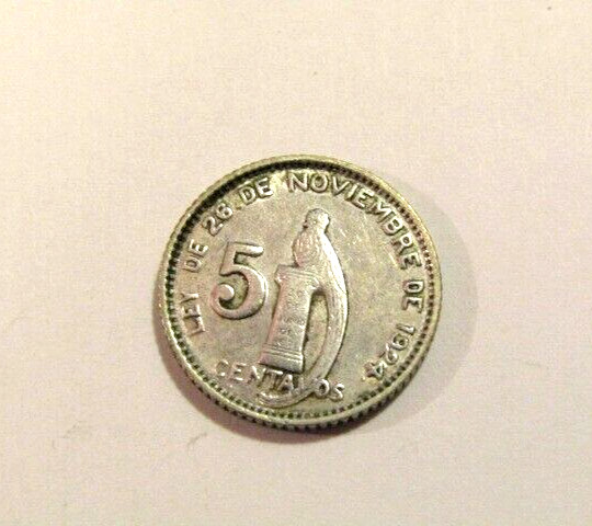 Guatemala 1945 5 Centavos Silver Coin